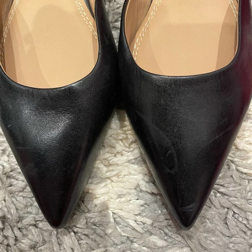Maje Fimea Black Leather Pointed Toe Flats with Ankle Straps Size EU 38 US 8 - Picture 10 of 12